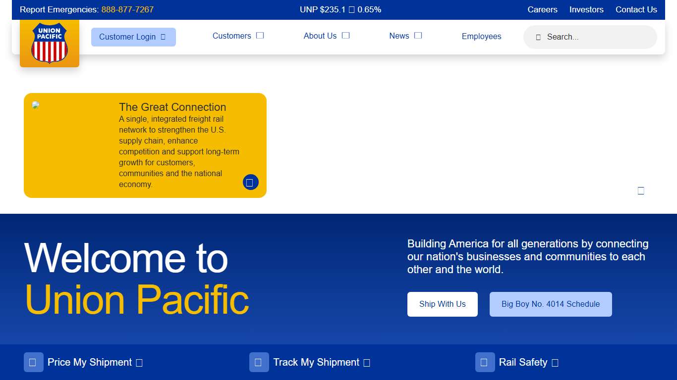 Union Pacific Railroad Ship Freight Across North America Union Pacific